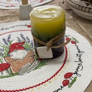 Pier 1 Green and Brown Rustic Candle